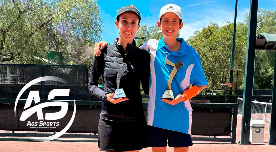 Destacan tenistas madre e hijo en torneo del Club Campestre de Aguascalientes logrando trofeos de campeón y finalista amateur.