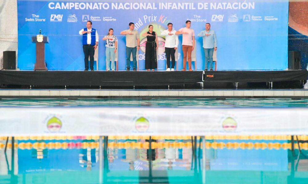 Gobernadora de Aguascalientes inaugura el Gran Prix Kids 2025 de natación