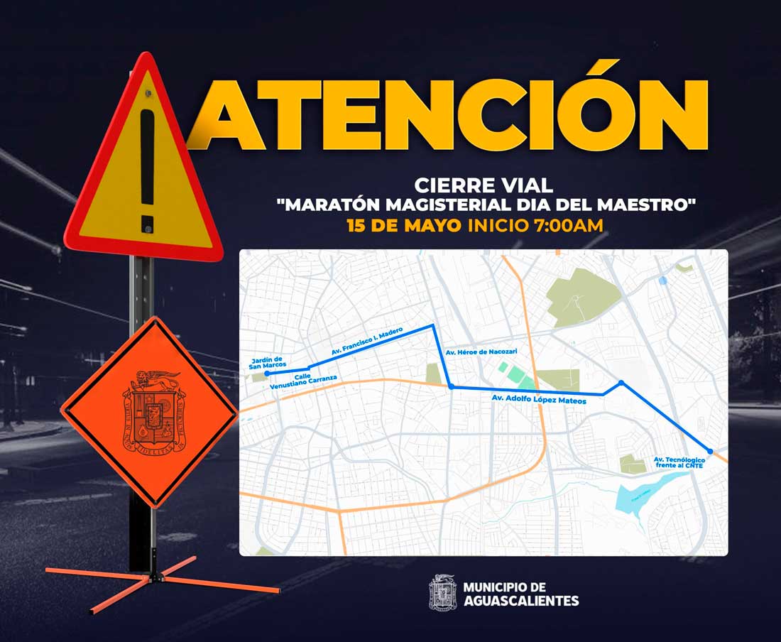 Implementará Seguridad Pública municipal  de Aguascalientes operativo vial por la carrera del día del maestro