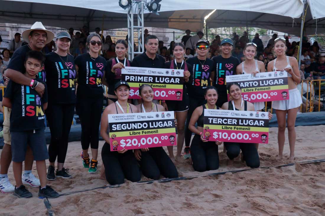 Premian a los campeones del torneo de voleibol de playa de FNSM 2025