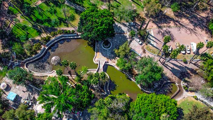 Avanzan trabajos de limpieza del lago artificial del tradicional parque Miguel Hidalgo