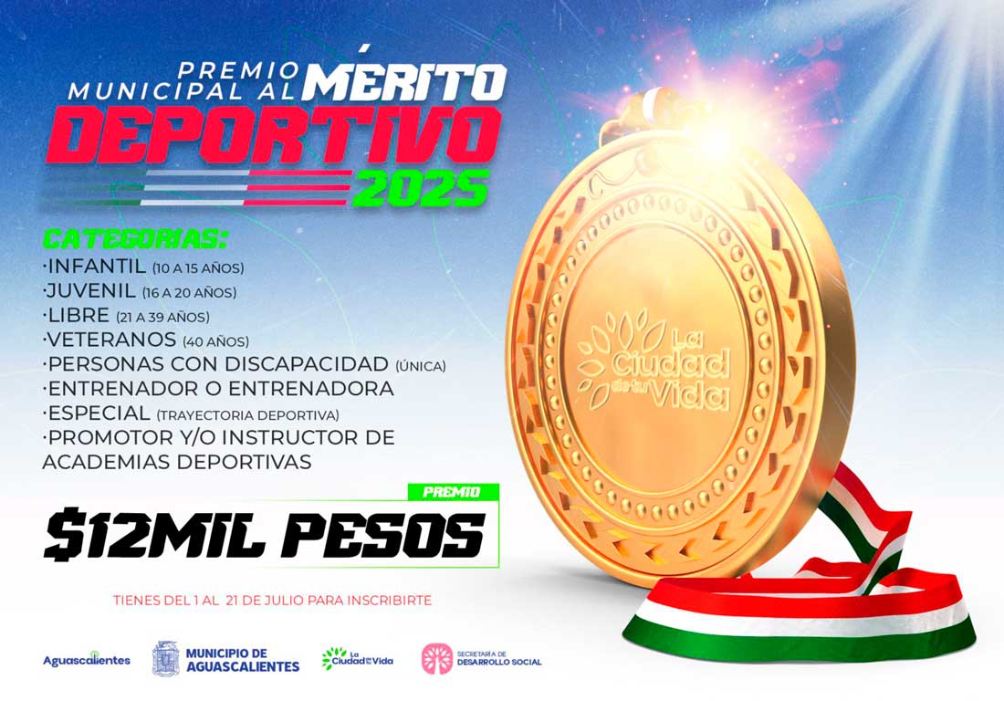 Invita Municipio de Aguascalientes al Premio al Mérito Deportivo 2025