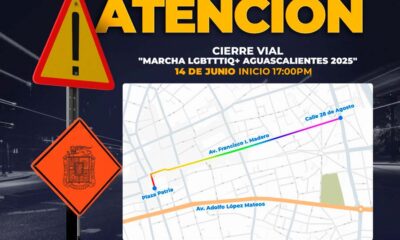 Anuncia seguridad pública municipal cierres viales por la marcha lgbtttiq+ aguascalientes 2025