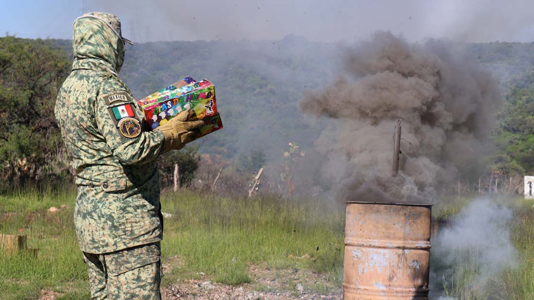 Destruye Municipio De Aguascalientes pirotecnia decomisada