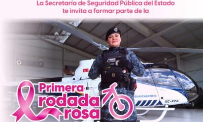 Se parte de la 1er rodada rosa con zumba de la SSPE en Aguascalientes