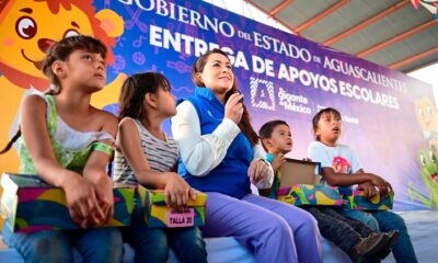 Tere Jiménez entrega útiles escolares, tenis y zapatos a niños y niñas de la colonia Villerías al oriente de la ciudad