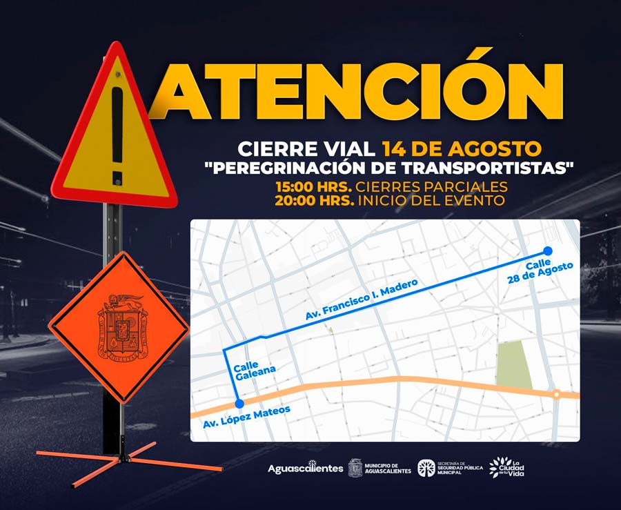 Anuncia Seguridad Pública Municipal cierres viales por peregrinación de transportistas