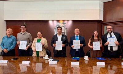 Firman Leo Montañez y el rector de la Universidad Cuauhtémoc de Aguascalientes convenio de colaboración