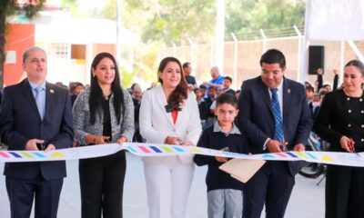Tere Jiménez entrega obras que mejoran la primaria “niños héroes” de jesús maría