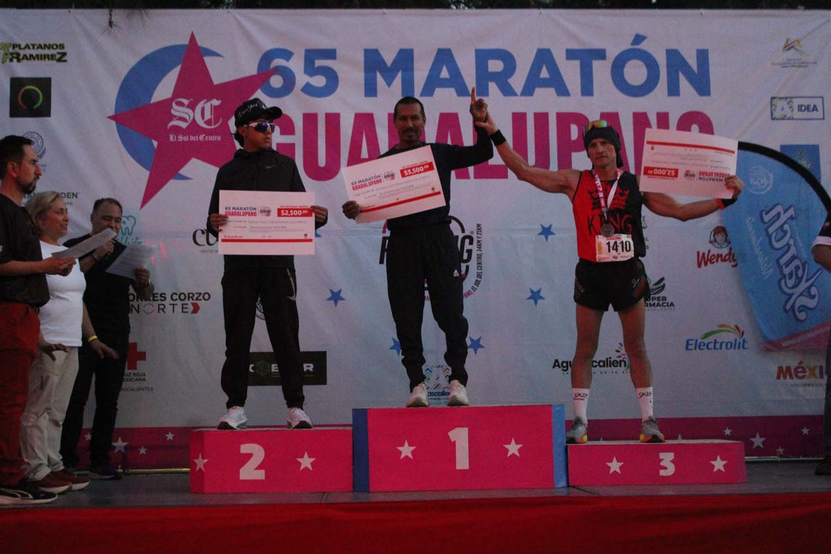 Históricos ganadores del 21 kms dentro del Maratón Guadalupano 2025 en Aguascalientes