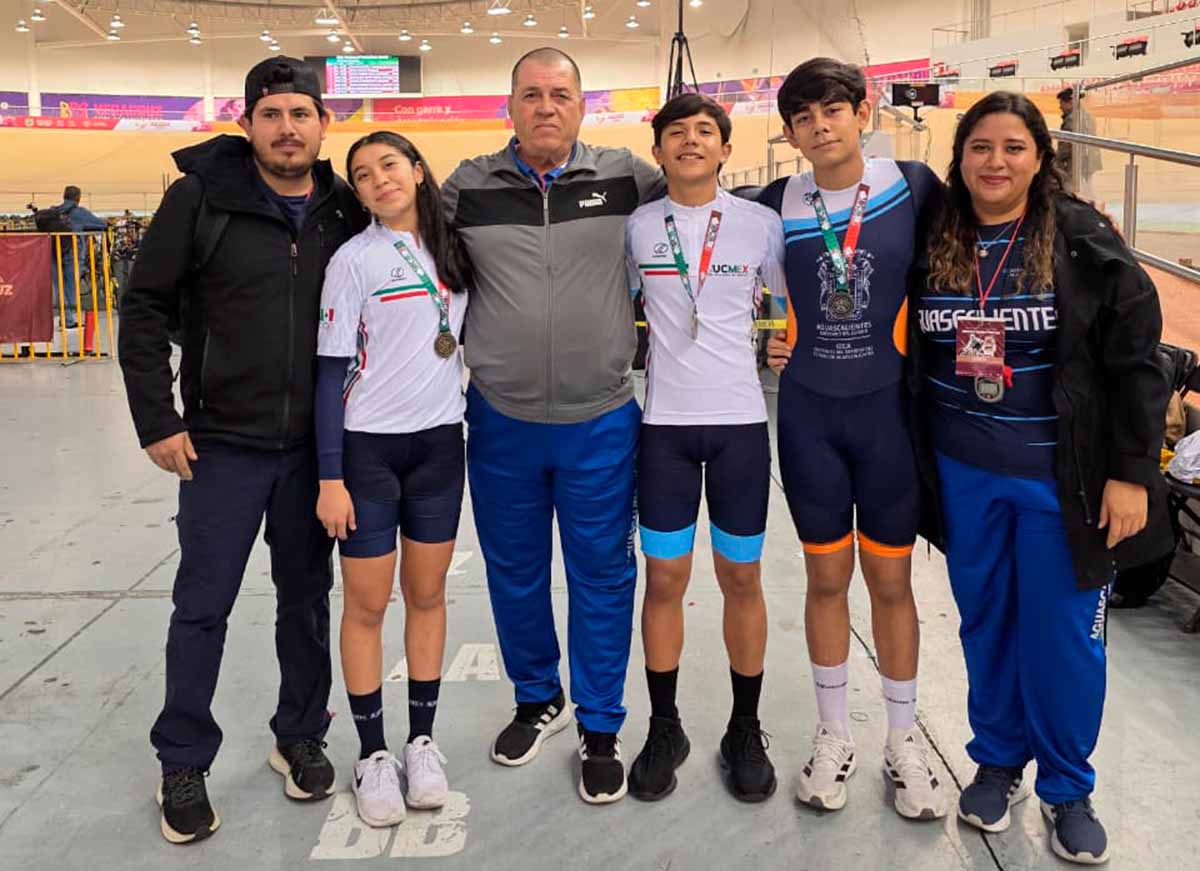 Aguascalientes brilla en el Nacional de Ciclismo de Pista Xalapa 2026: Aitana Torres y Santiago Santillán lideran el medallero.