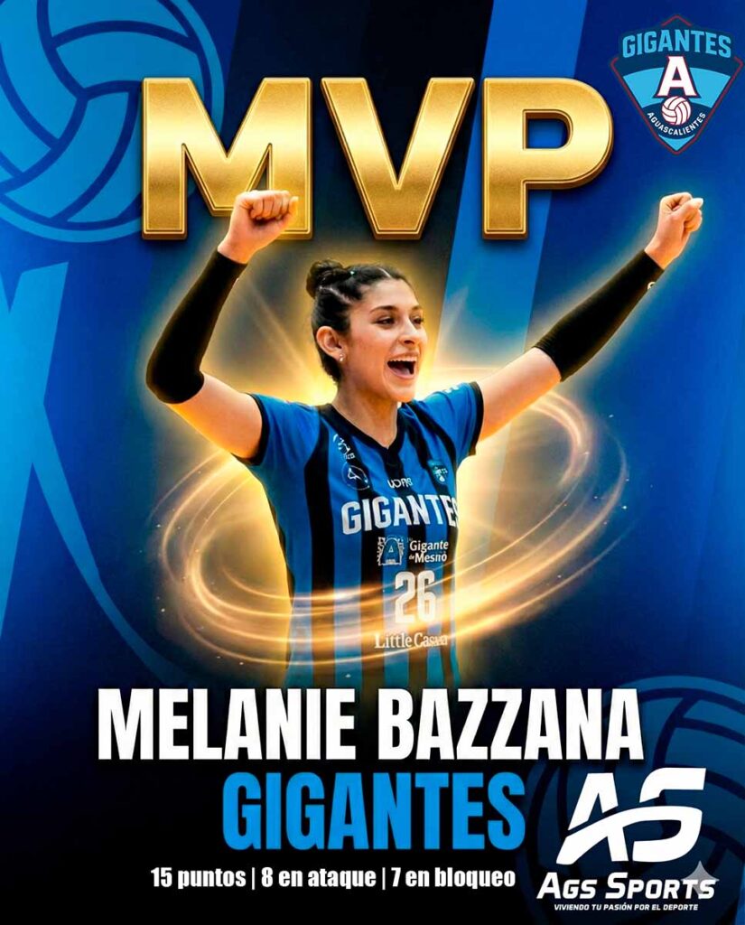 Melanie Bazzana brilla como MVP en la victoria de Gigantes de Aguascalientes ante Guerreras de Puebla