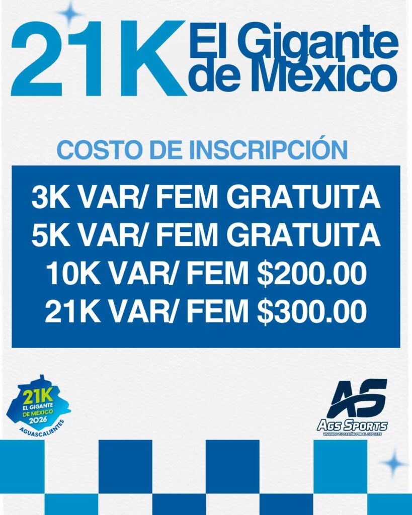 21K El Gigante de México 2026: Rutas Premios y Todo lo que Debes Saber del Medio Maratón en Aguascalientes de laFNSM