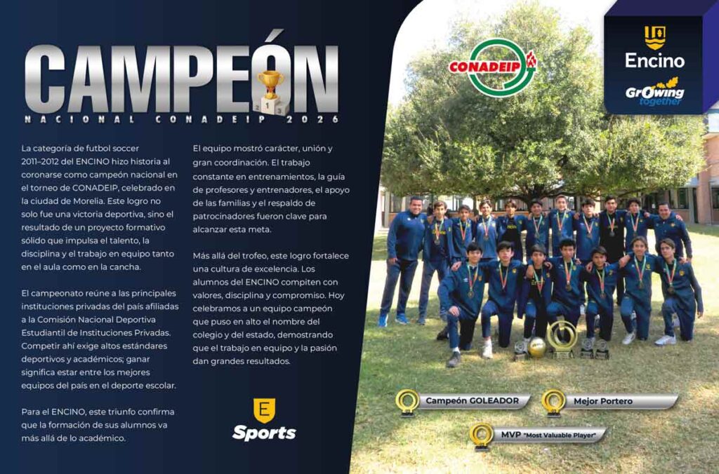 Colegio El Encino de Aguascalientes se corona Campeón Nacional de Futbol CONADEIP en Morelia