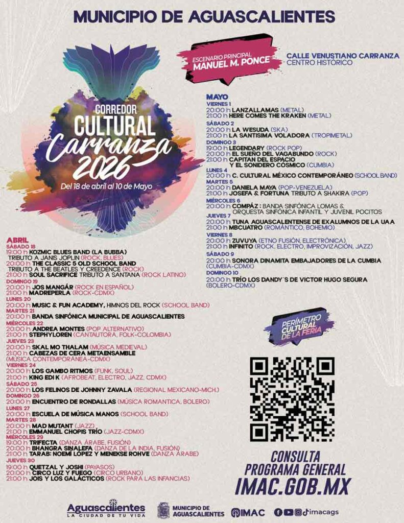 Presentan cartelera del Corredor Cultural Carranza