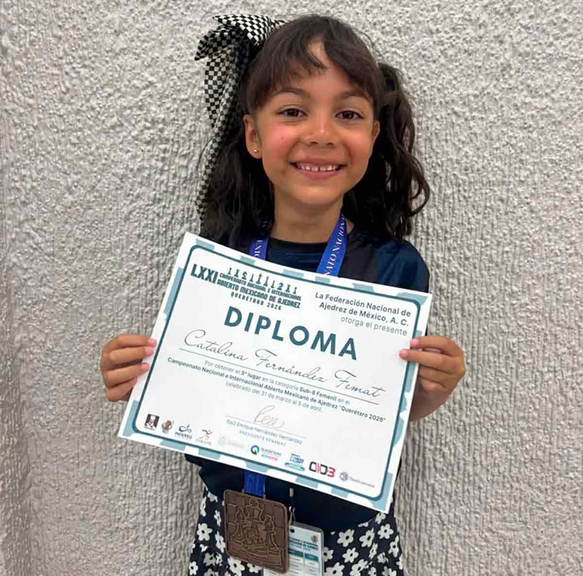 La niña prodigio de Aguascalientes que conquista el podio nacional de Ajedrez
