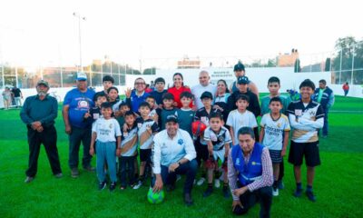 Leo Montañez entrega nueva cancha de fútbol en Cañada Honda para fortalecer el tejido social en Aguascalientes