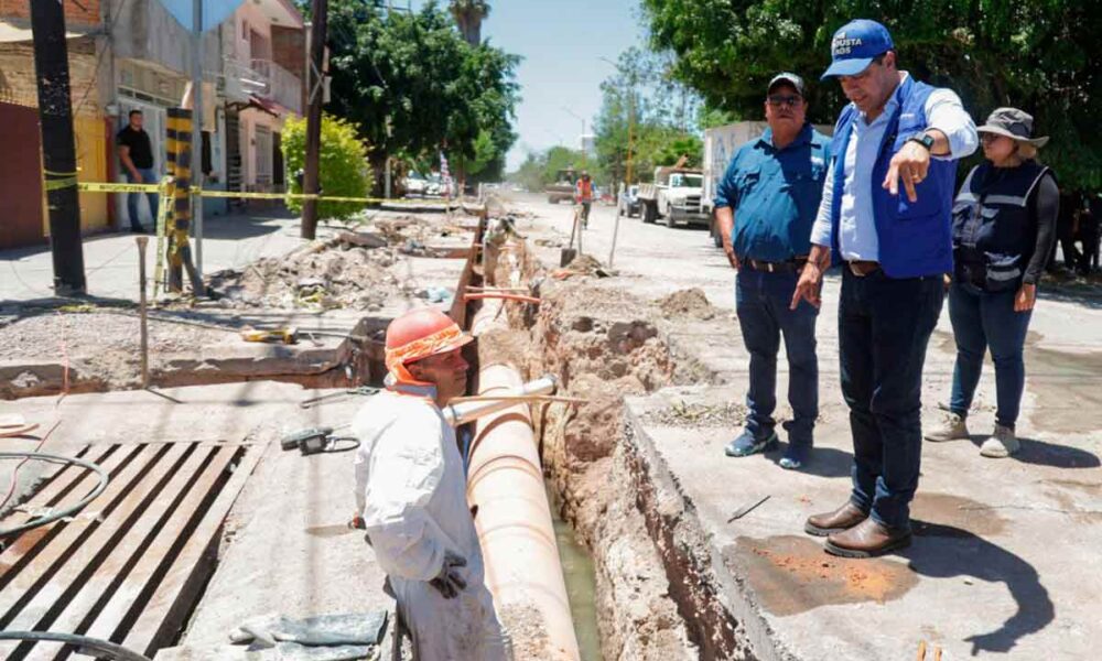Leo Montañez supervisa rehabilitación de drenaje en Pilar Blanco