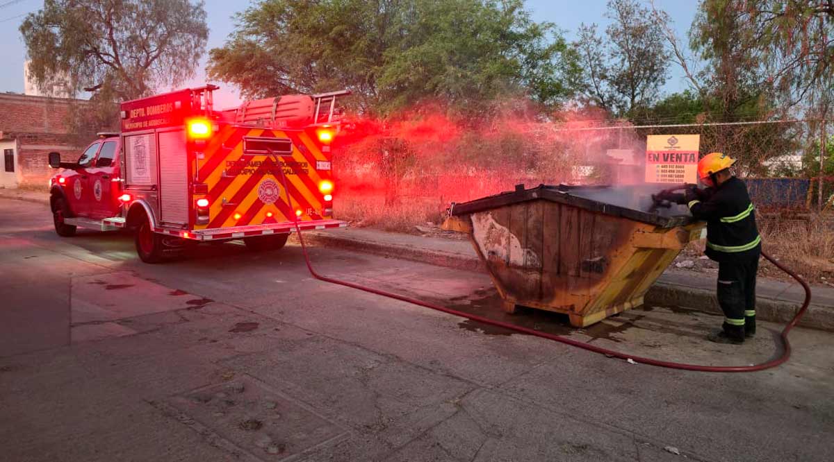 Aguascalientes: Protección Civil alerta por aumento de incendios en contenedores de basura