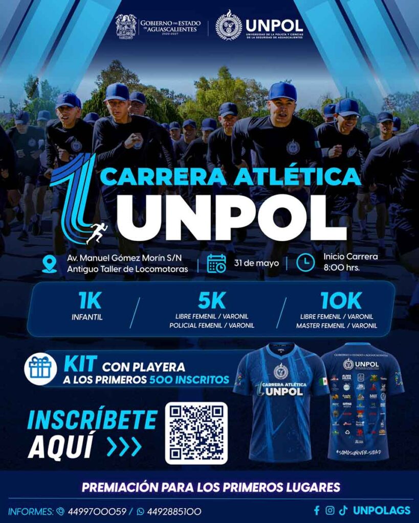 UNPOL Aguascalientes lanza su 1ra Carrera Atlética 2026: Inscripciones Categorías y Ruta
